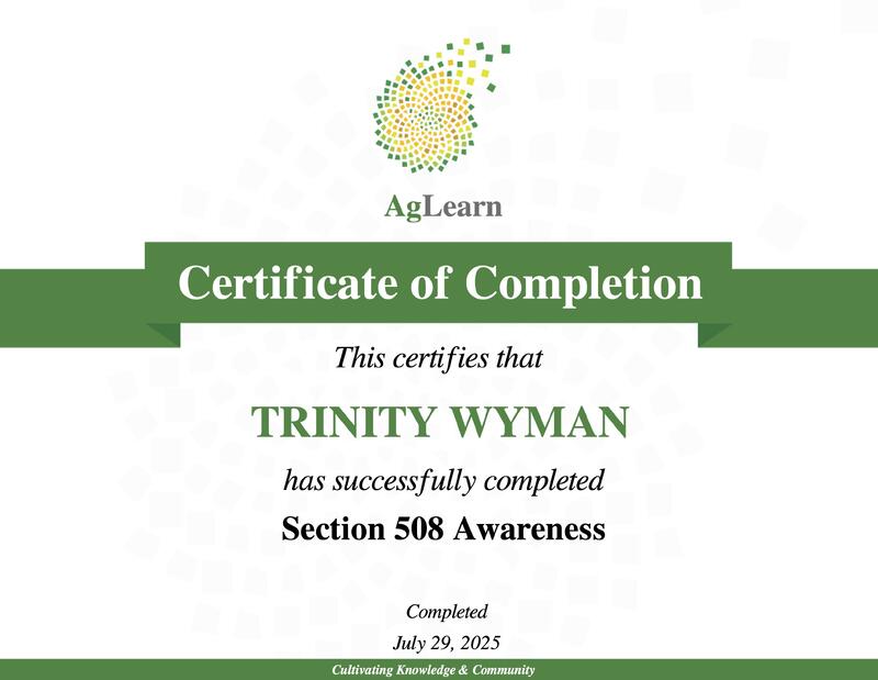 Section 508 Awareness Certificate